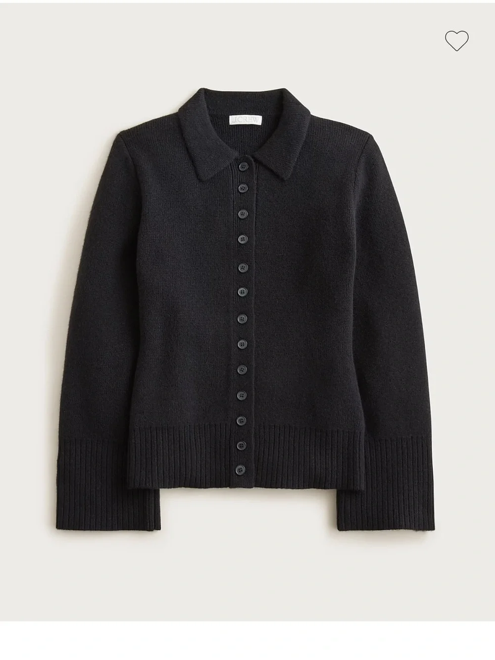 J. Crew Milano-stitch cinched-waist black cardigan